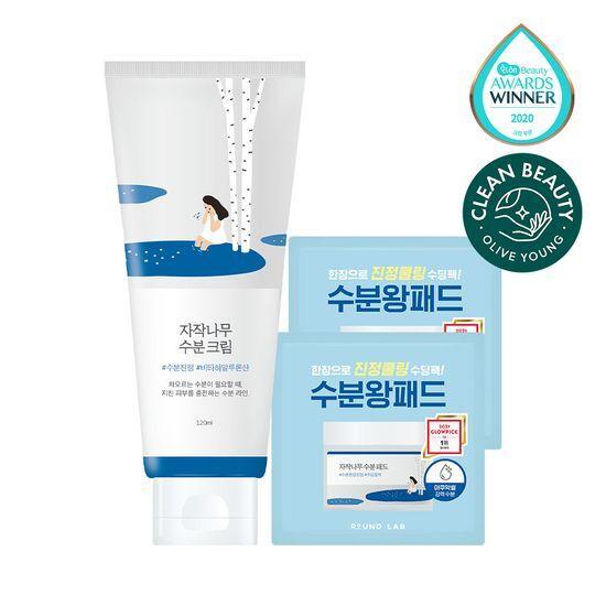 ROUND LAB Birch Moisture Cream 120ml (+ 4 Moisture Pads)