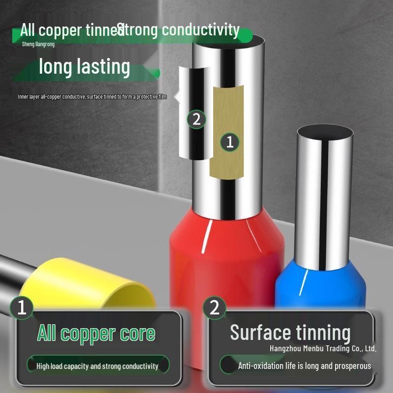 Cold-Pressed Wire Terminal Set with Tube & Pin-Type Copper Connector Crimping Pliers