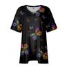 Womens Plus Size Tops Shorts Sleeve Shirts V Neck Casual Clothing Clothes Printed Tops