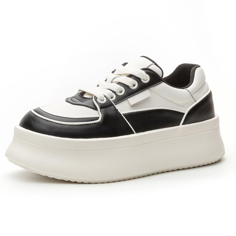 

Туфли белые из натуральной кожи с мягкой подошвой, спортивные, повседневные, на толстой подошве 39 чёрный