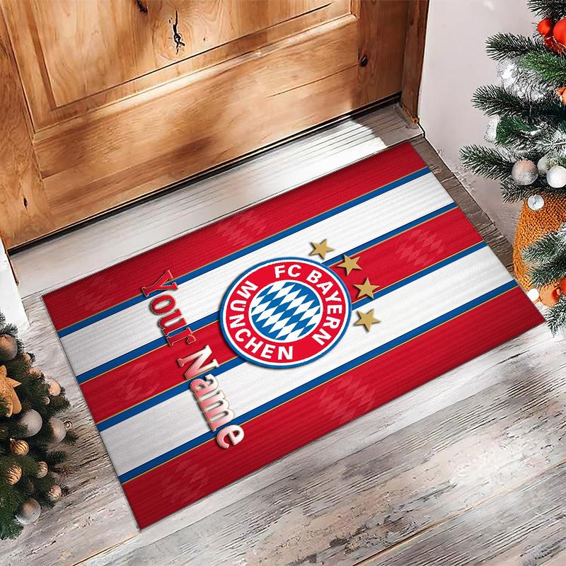 Bayern Munich Printed Crystal Velvet Rug Non‑Slip Crystal Velvet Carpet For Sofa Bedroom Indoor Home Decoration