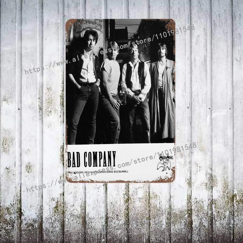Bad Company Band metal Decor Poster Vintage Tin Sign Metal Sign Decorative Plaque for Pub Bar Man Cave Club Wall Decoration