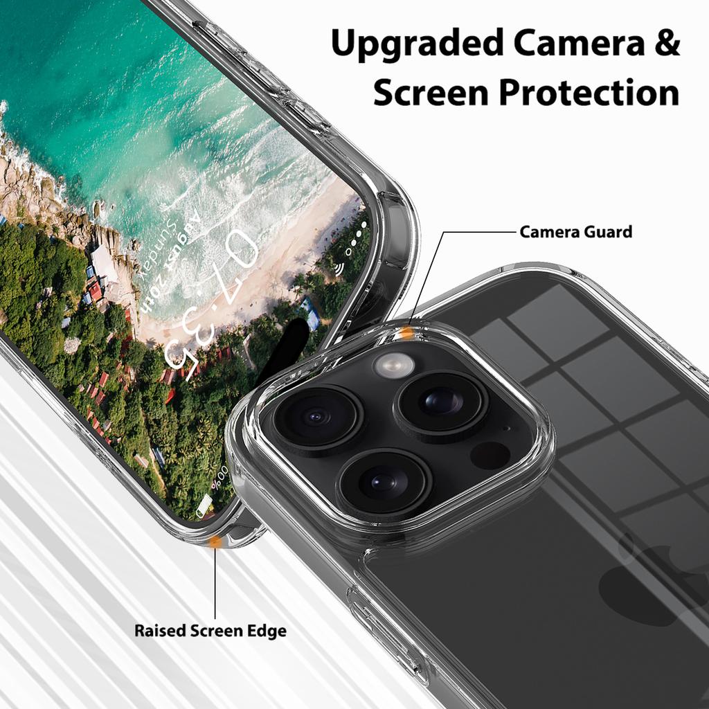 For iPhone 16 Pro Max Clear Case Shockproof Acrylic+TPU Phone Cover