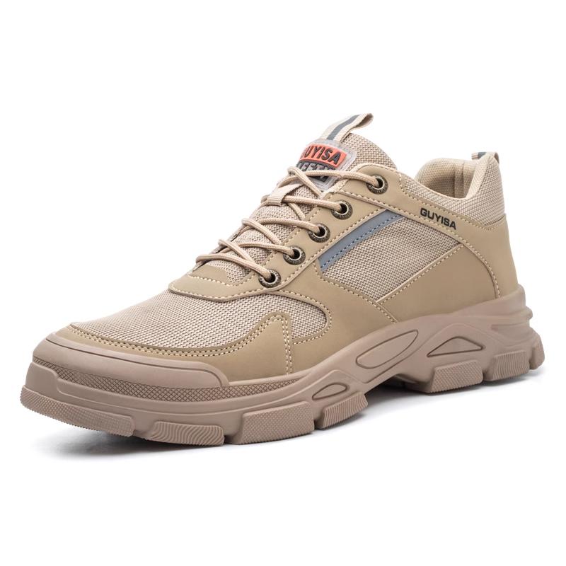 

Дышащая защитная обувь Ботинки мужские рабочие кроссовки с защитой от проколов Мужская рабочая обувь со стальным носком Мужская неразрушимая строительная обувь 39 хаки