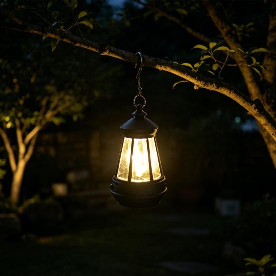 Hanging Solar Lantern, Retro Lantern Garden Solar Lamp, Waterproof Outdoor Solar Light for Backyard Porch Terrace Decor