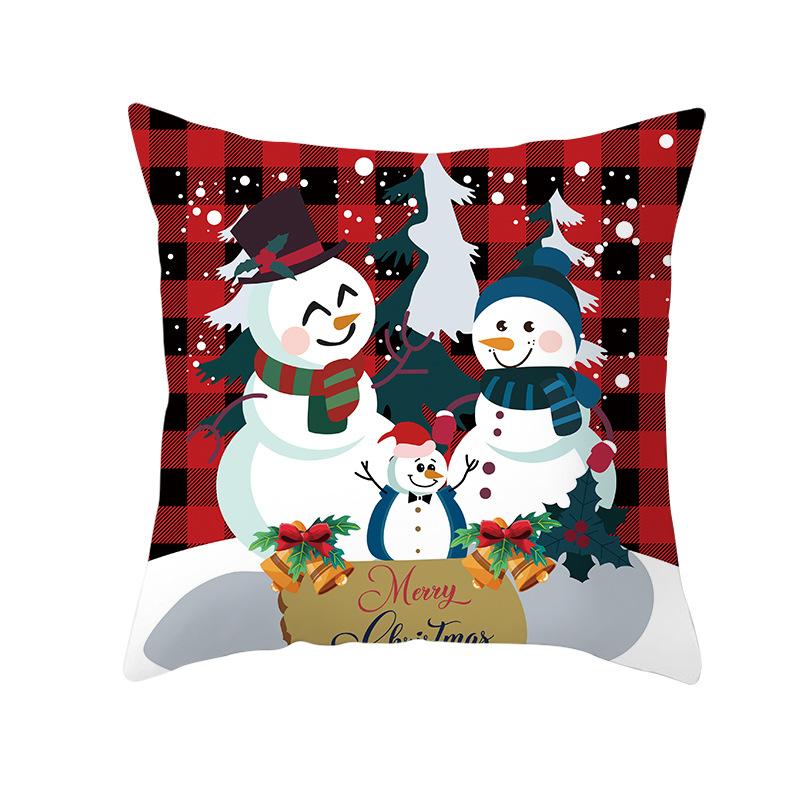 Rot und Grün Kariert Weihnachtskissenbezug Weihnachten Schneemann Geweih Kissenbezug