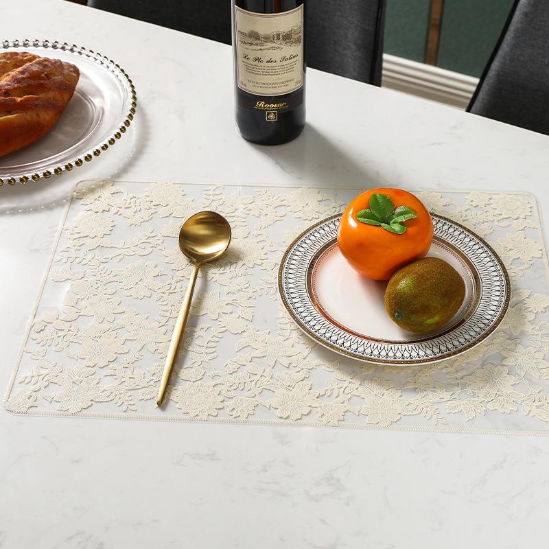 

Водонепроницаемый коврик для кухни в скандинавском стиле с имитацией кружева, мягкий, для домашнего декора, противоскользящий коврик из ПВХ для посуды, кружки, кофейной чашки, коврик для стола 45cm-30cm