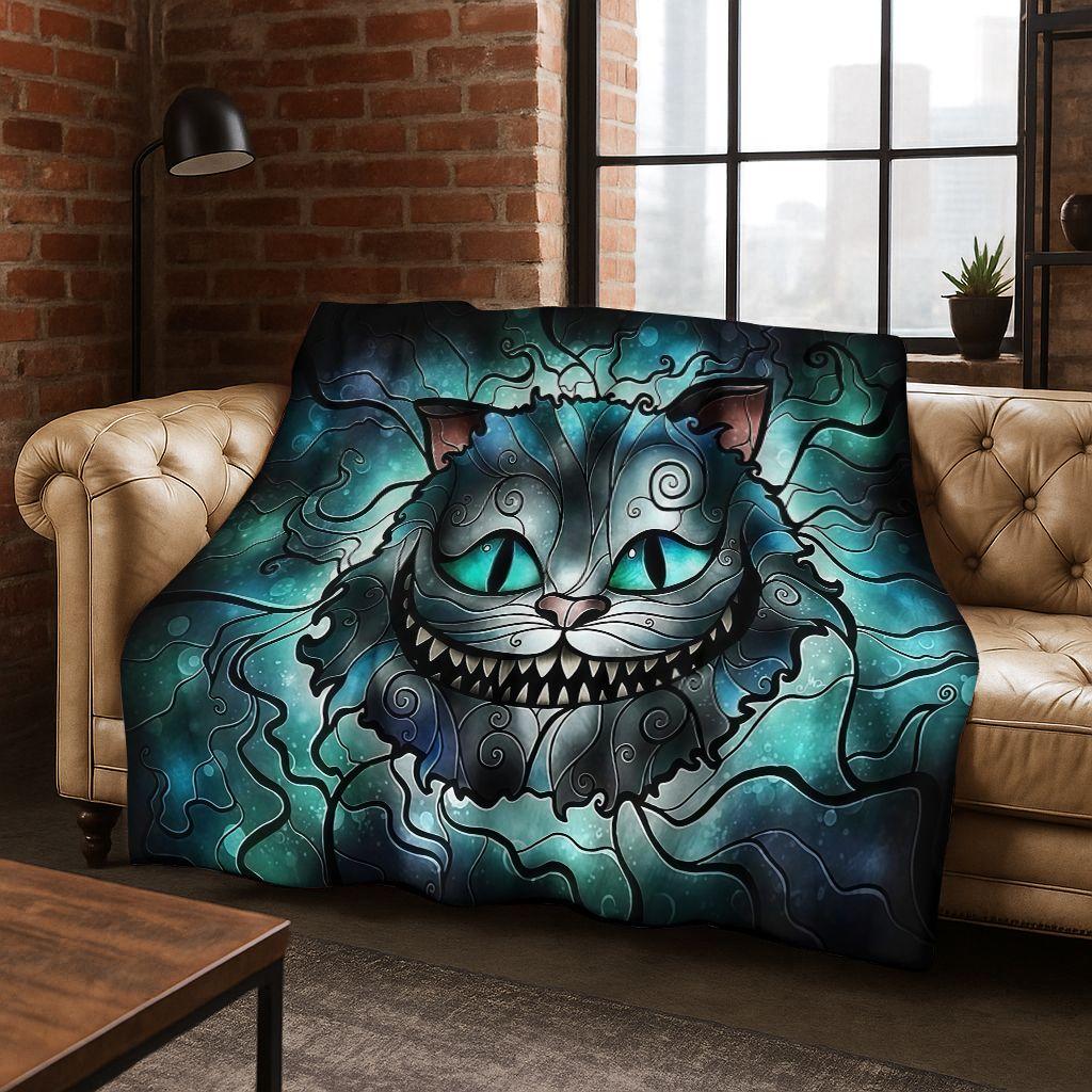 Dream Cheshire Cat Alice In Wonderland Cartoon Flannel Blanket,Cozy Soft Throw Blanket for Home Bedroom Bed Sofa Cover Gift Kid