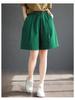 Women's Plus Size Retro Wide Leg Cotton Shorts - Elastic Waist, Loose Fit, Solid Colors, Five-Point Length