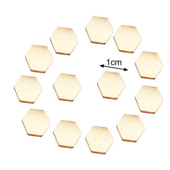 200Pcs 1cm Wooden Hexagon Handcraft Tags Pendant Decoration DIY Ornament Tool