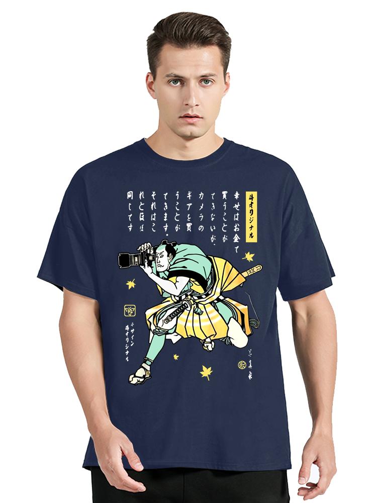 Photographer Samurai Funny Cool TShirt Summer Fashion Mens Clothing Oversized Tshirt New Ocollar Cotton T Shirt Casual Tops S