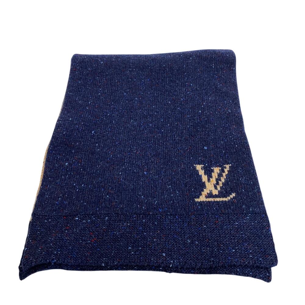 LOUIS VUITTON LV logo cashmere Scarf beige cashmere mens Used