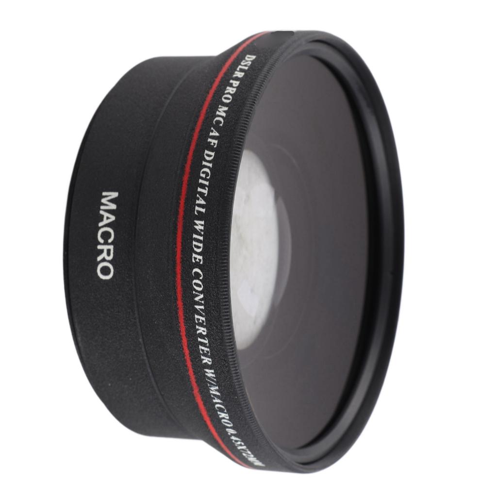 Optical Glass 0.45x Wide‑Angle Black Additional Lens for 72mm Camera Lens Photography Accessory