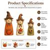 Vintage Witch Cat Decor Rustic Double Side Halloween Figurine Set Autumn Harvest Style Gothic Desktop Decoration