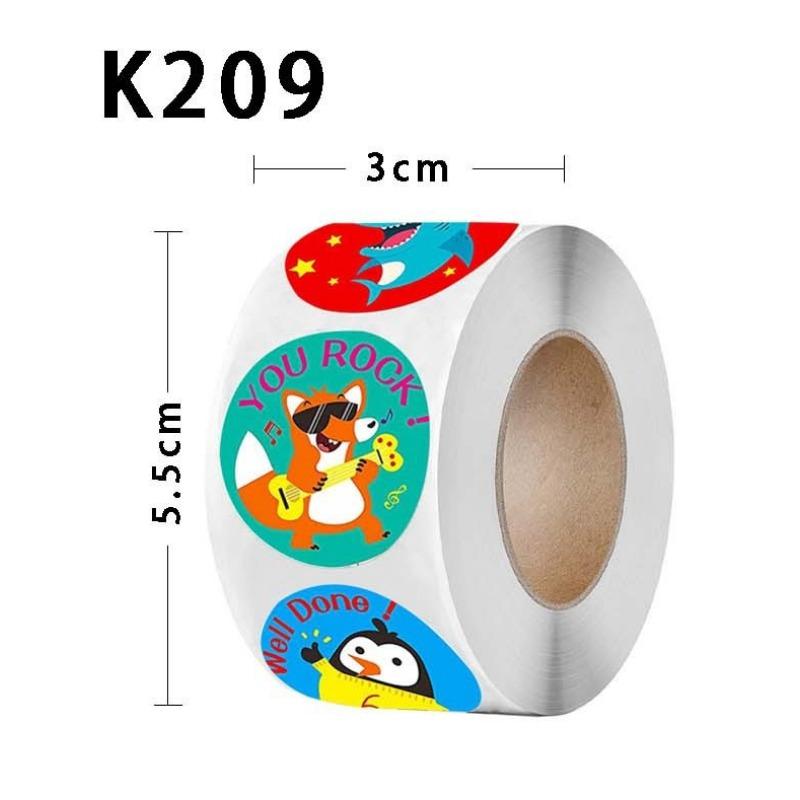 500pcs/roll Round Cat Funny Label Stickers for Packaging Phone Cases Suitcases Laptops Ins Hot Expression Stickers