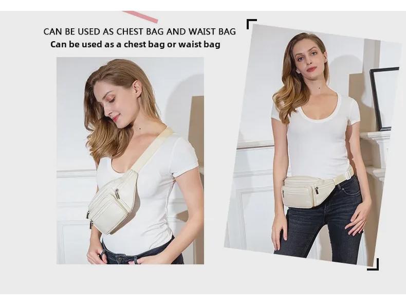 Męska czarna skórzana torba crossbody/nerka ze skóry owczej na outdoor i rekreację 8879