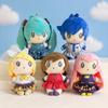 Přívěsek plyšová postavička Vocaloid v Q verzi Miku Kaito Rin Len Luka Mini nadýchaný klíčenka na batoh Ozdoba Sběratelský dárek