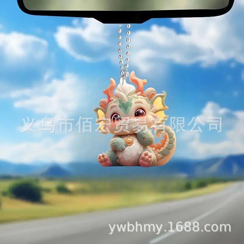 

Colorful Dragon Acrylic Christmas Ornament Hanging Car Decoration For Festive Spirit 2