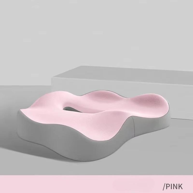 Подушка сиденья из пены с эффектом памяти для офисного кресла облегчение геморроя и боли в копчике дополнительный комфорт для длительного сидения вождения беременности 40x34x8cm розовый 3490₽