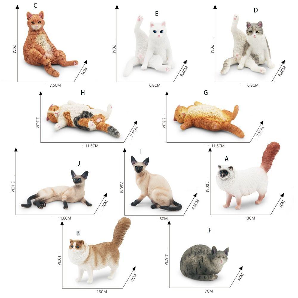 Cute Pet Cat Figures PVC Kids Toy Party Decoration Cat Animal Model Gift