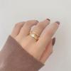 Korean Style Titanium Rhinestone Double Layer Index Finger Ring for Trendy Girls