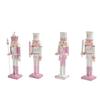 Nutcrackers Puppet Christmas Decor Wood Walnut Cracker Soldier Pink King Puppet