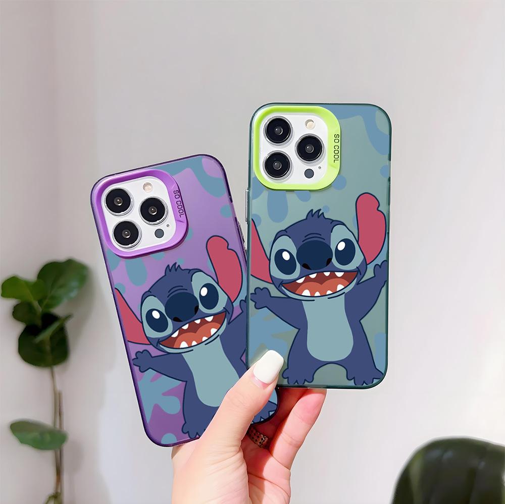 Stitch Cartoon Mobile Phone Case Apple 17promax Cute Anti-drop Colored Silver iPhone16 Mobile Phone Case Couple Model