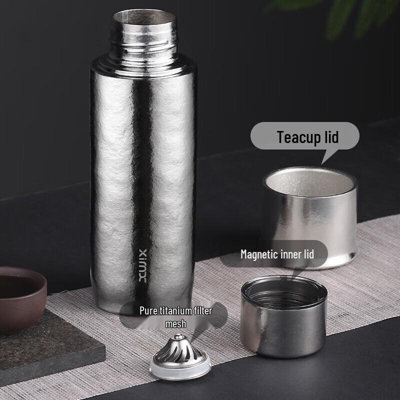 XIMX Pure Titanium Double-Layer Vacuum Thermos Tea Mug