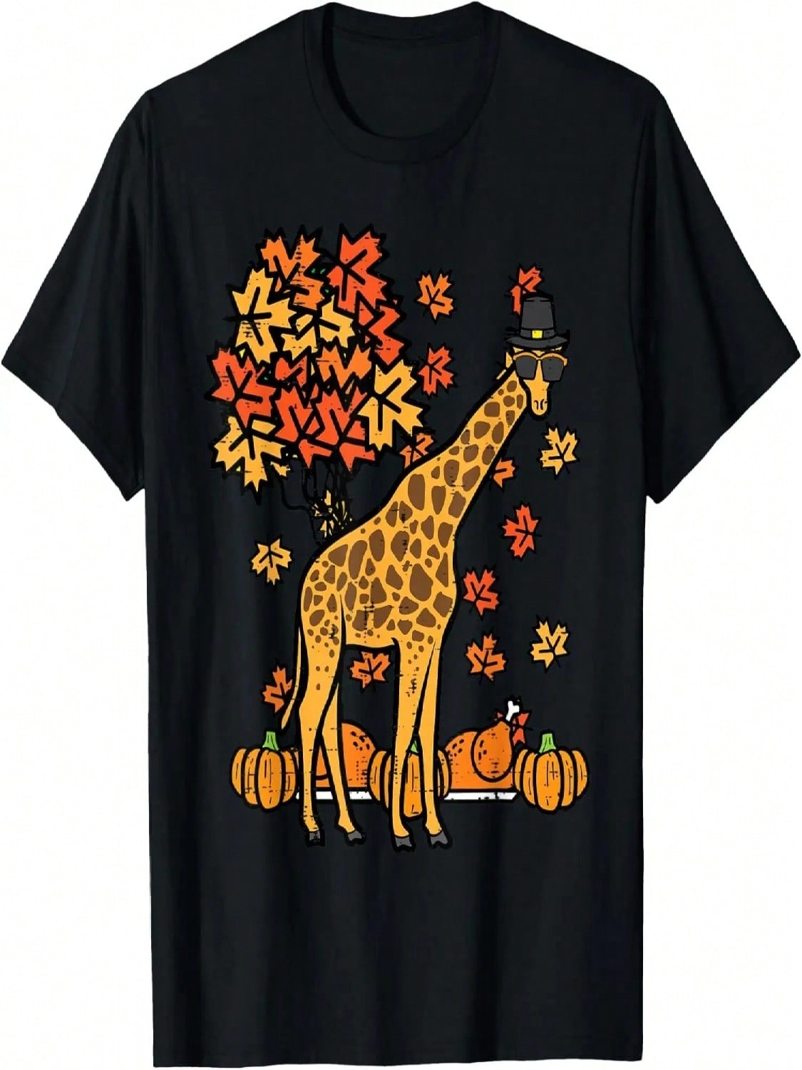 Thanksgiving Giraffe Cute Fall Zoo Boys Girls Kids Men Women T-Shirt S