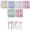 6pcs Cane Ornaments Sturdy Glitter Cane Xmas Tree Hanging Ornaments for Home Party Decoration Red