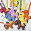 1 Piece Charm Leather Animal Keyfob Cute  Women Men'S Cartoon Horse Keychain Car Keyring Bag Pendant Creative Small Gift