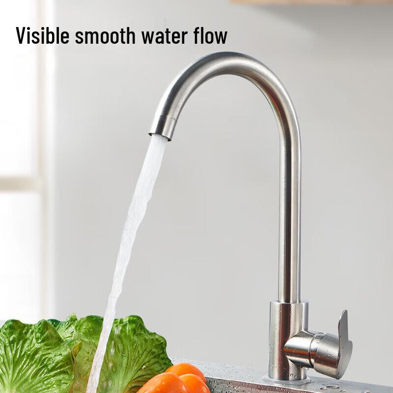 TLXT High Arc Kitchen Faucet Hot & Cold Mixer with Anti-Splash