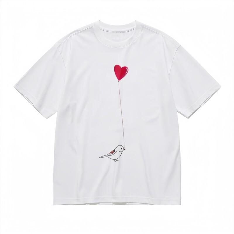 

Women s Breathable Machine Washable T-Shirt Minimalist Love Symbol Artwork Tee M