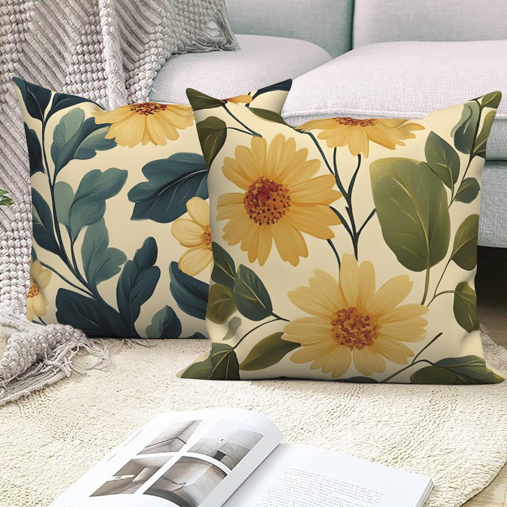 4Pcs Pillowcase Custom Pillow Cover Polyester Linen Fiber Material