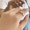 Huitan Luxury Pink Cubic Zirconia Women Rings Newly Trendy Elegant Gold Color Rings Temperament All-matching Lady Party Jewelry