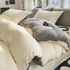 Ins Style Solid Color Duvet Cover Set Washed Cotton Bedclothes Comforter Cover Pillowcase Soft Bedding Sets Quilt Covers 220x240