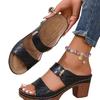 Fashion 2025 Summer Women's Slip-On Women's Slippers New Plus Size Fashion Open Toe Outdoor Commuter Shoes Trendy High Heels Women