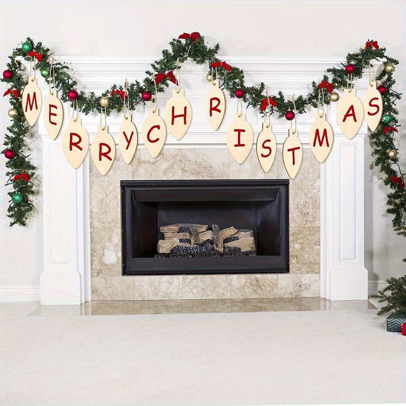 50pcs Unfinished Wooden Light Bulbs and Wooden Chips DIY Blank Christmas Wooden Hanging Decorations Hanging Ornaments for Christmas