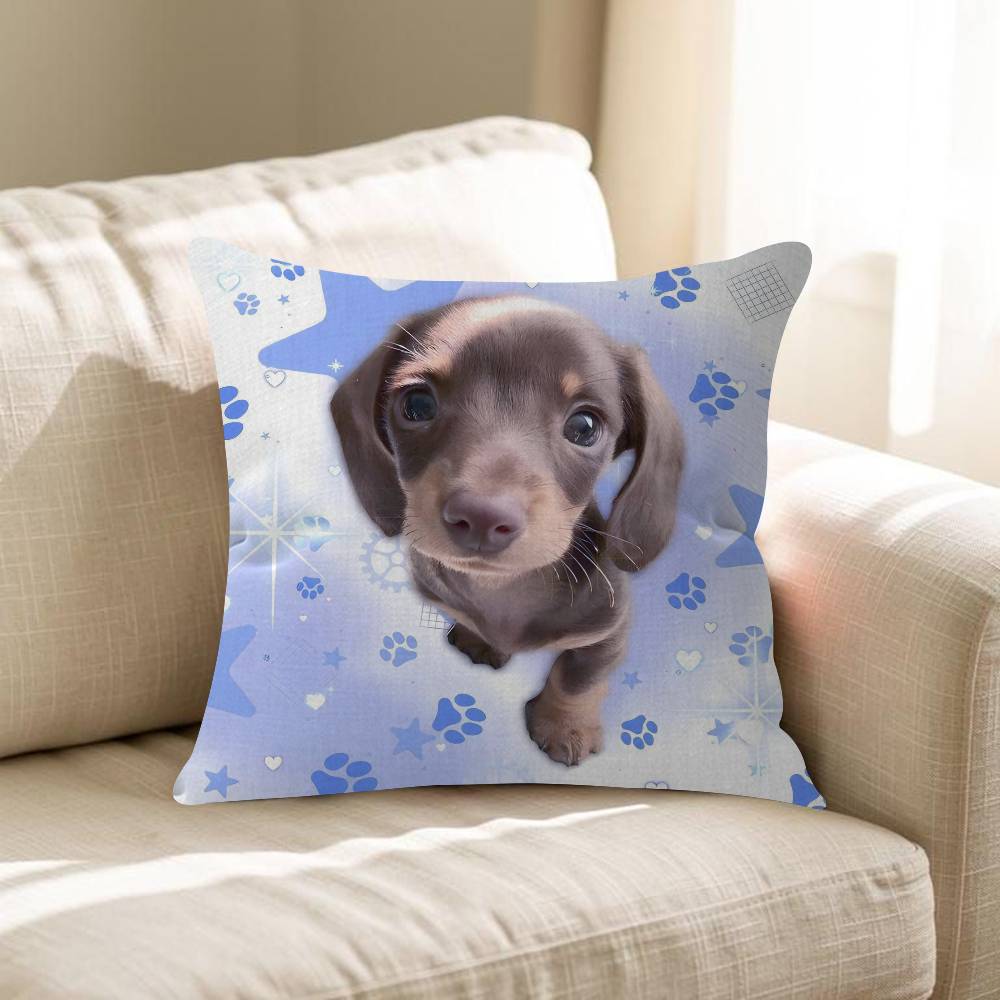 Cute Dachshund Dog Cushion Cover Inches Farmhouse Decor Home Throw Pillow Covers For Couch Decorations