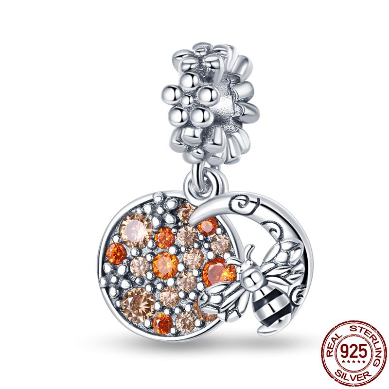 100% Real Copper Autumn Maple Squirrel Charms Fit Original Pan Bracelet For Women Birthday Fine Jewelry Gift