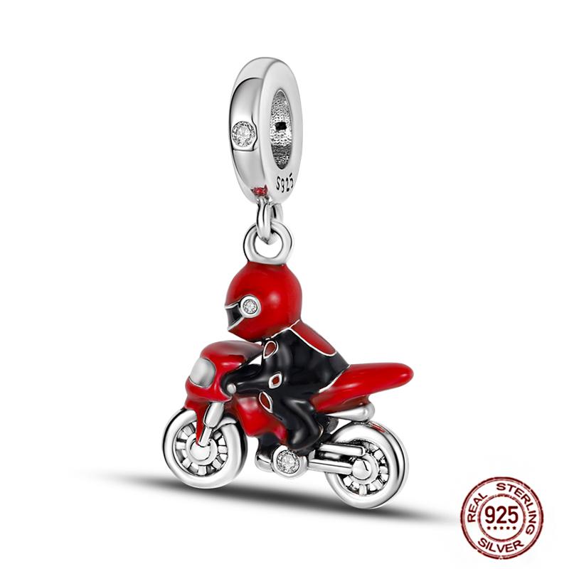 Fits Original Red Colorful Charmscopper Love Heart Bike Travel Race Car For Women Bracelet Christmas Gift Beads Diy Jewelry