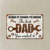 Best Dad Metal Wall Art Sign - Vintage Hammer & Tools "Nailed It" Pun Design, Waterproof Decor for Garage Workshop Home