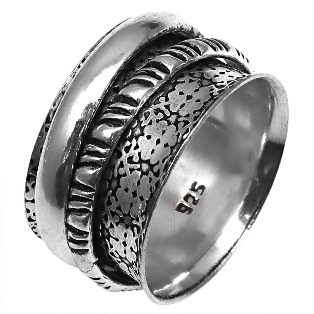 Silver Spinner Ring For Women Four Spinner Ring Fidget Silver Jewelry Ring"7"
