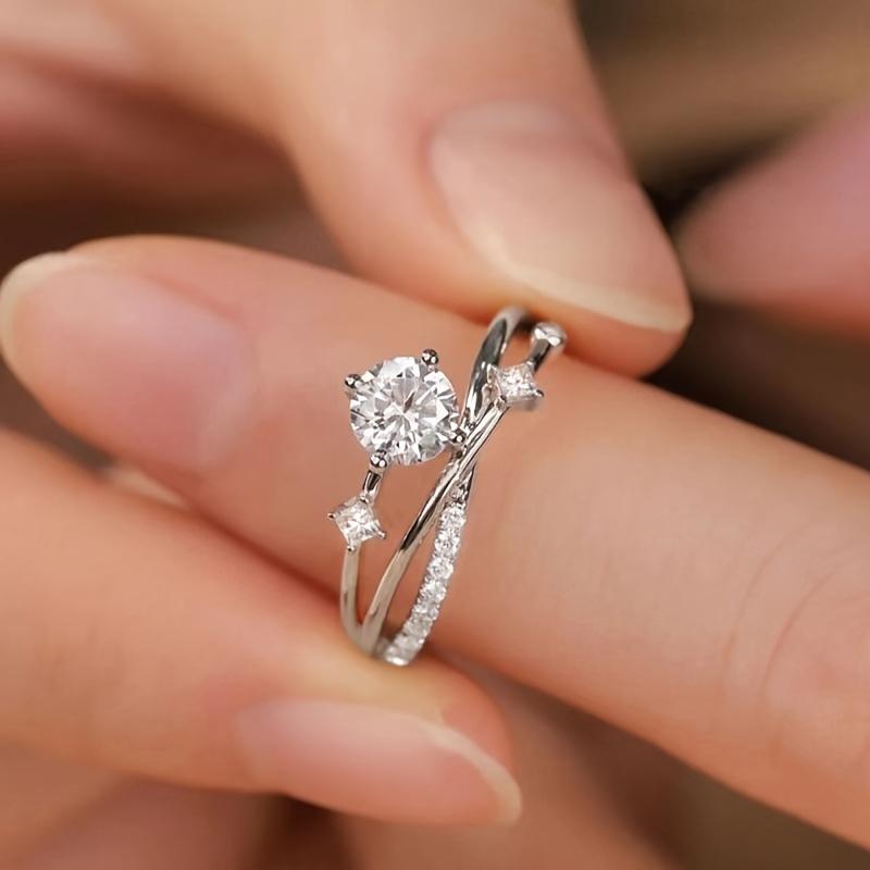 1PC Adjustable Premium Platinum/Rose Gold Plated Ring Ladies, Cosmic Track Planet Glitter Diamond Ring Ladies