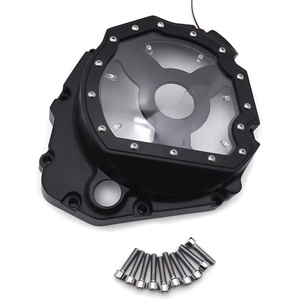 Led See Through Engine Cluctch Cover For Suzuki GSXR 600 1000 GSX-R 750 2001-2008 Aftermarket Motorcycle Parts