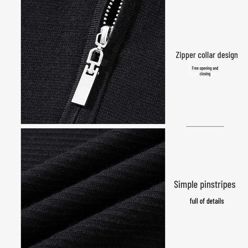 Luozi Men's Winter Thick Half-Zip 100% Wool Sweater