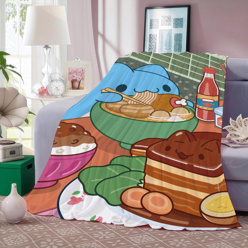 Cute Cartoon B-Bugcat Capoo Blanket Warm And Soft Suitable For Bedroom Living Room Sofa Bed Office Travel Camping