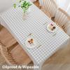 1pc Fashion Classic Rectangular Cotton Linen White Check Washable Tablecloth Vintage Dinner Picnic Table Cloth Cover Home Decor