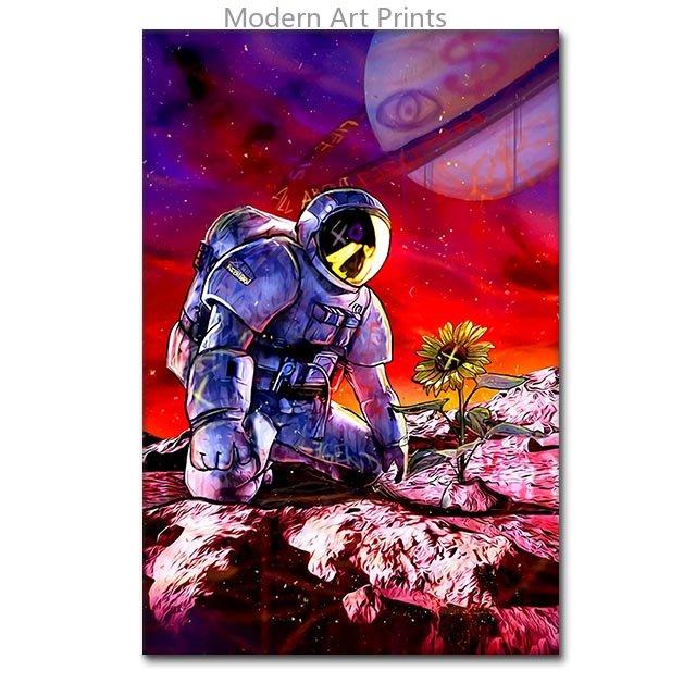 Cool Space Astronaut Canvas Painting Street Graffiti Posters and Prints Wall Art Pictures For Living Room Home Decor Unframed