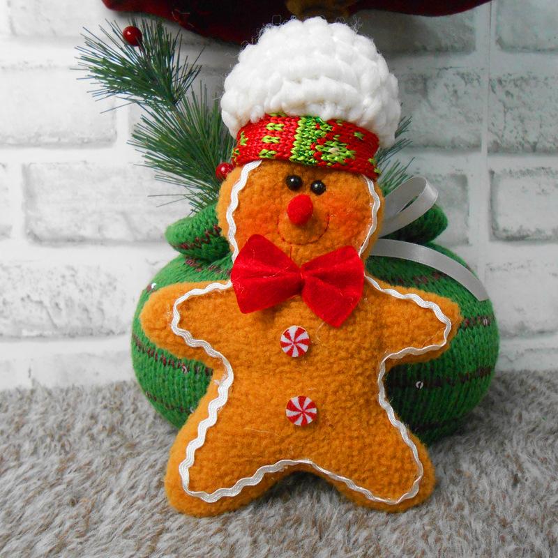 Christmas Tree Decorations Gingerbread Man Doll Pendants Christmas Tree Ornament Small Plush Doll Hanging New Year Gift Decor